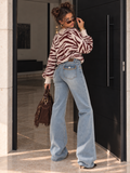 Jeans con borchie e dettaglio maculato sul retro - R.a. Boutique