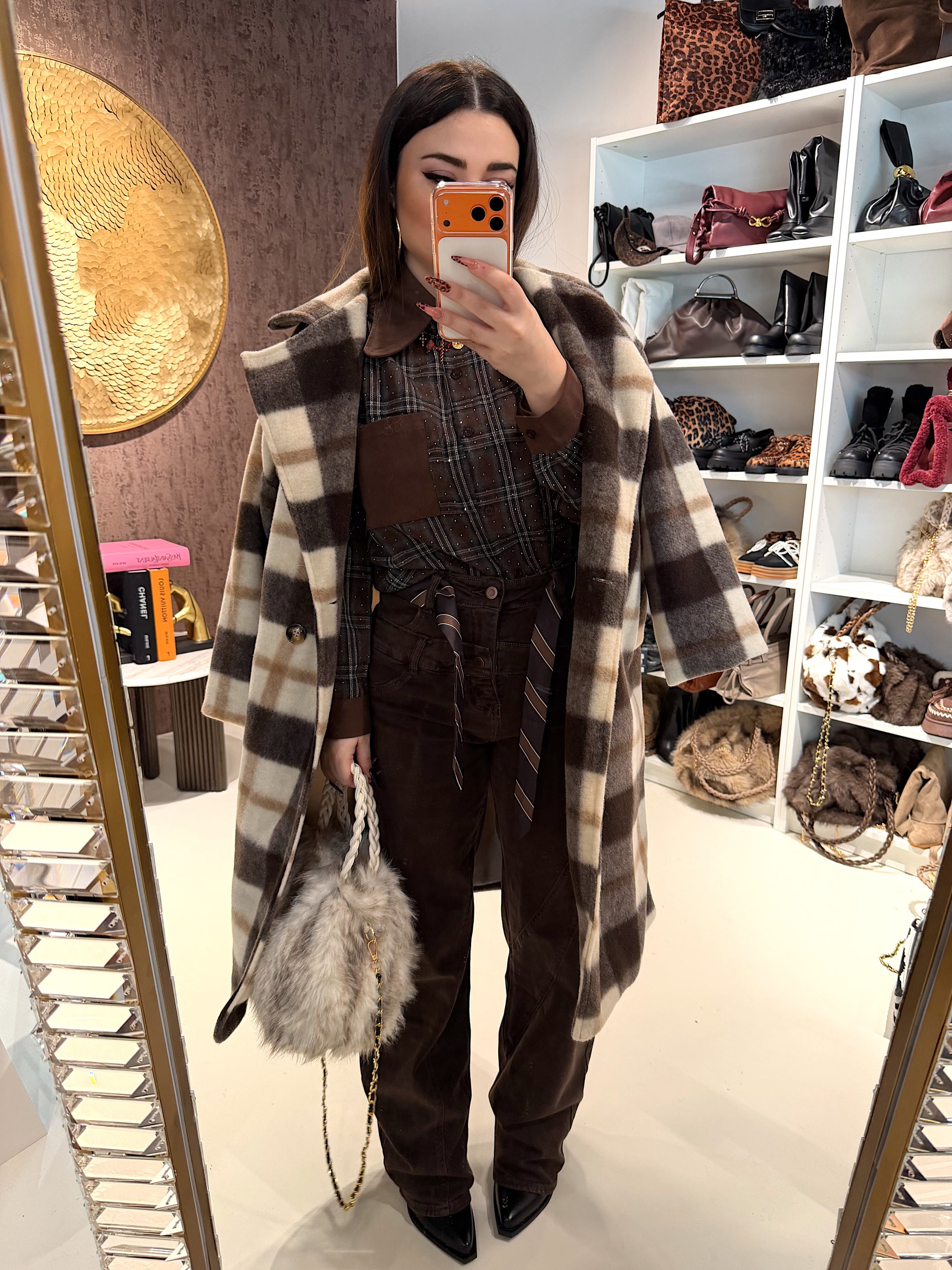 Camicia a quadri con brillantini ￼ - R.a. Boutique