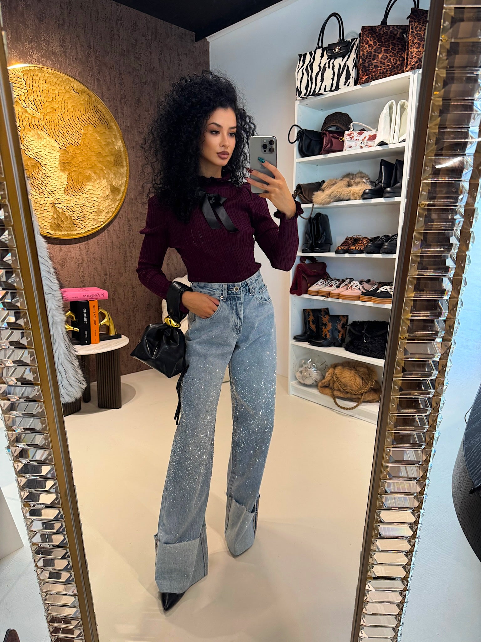 Maglioncino con rouge e fiocco al collo - R.a. Boutique