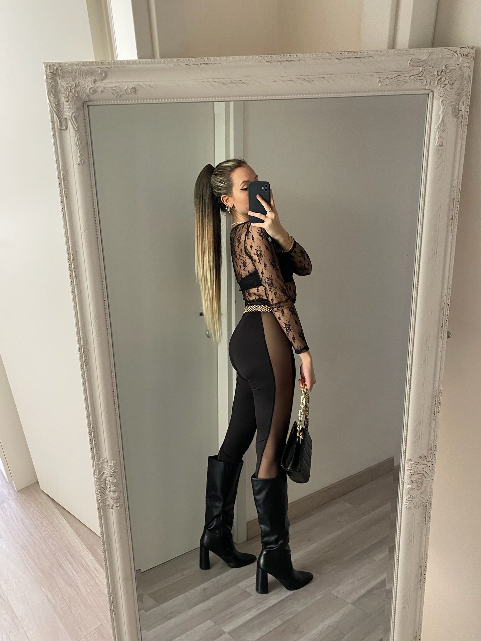 Leggins con trasparenza laterale - R.a. Boutique 