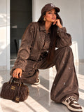 Completo denim dark con strass - R.a. Boutique