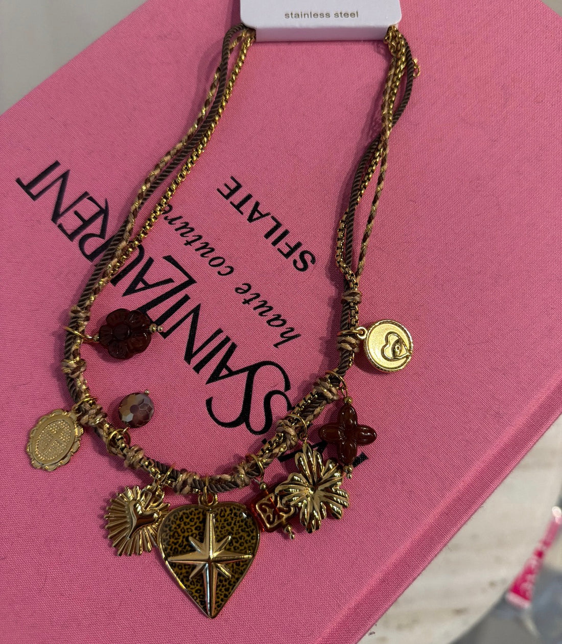 Collana Cuore animalier e croce