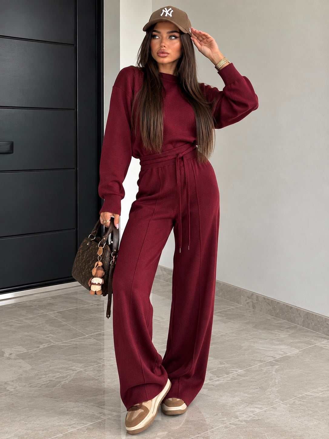 Completo Soft Winter in Maglia con Pantalone – Bordeaux - R.a. Boutique
