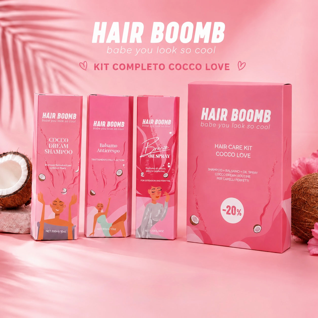 Kit Lavaggio e Mantenimento Code Extension – 3 Prodotti Grandi Hair Boomb - R.a. Boutique