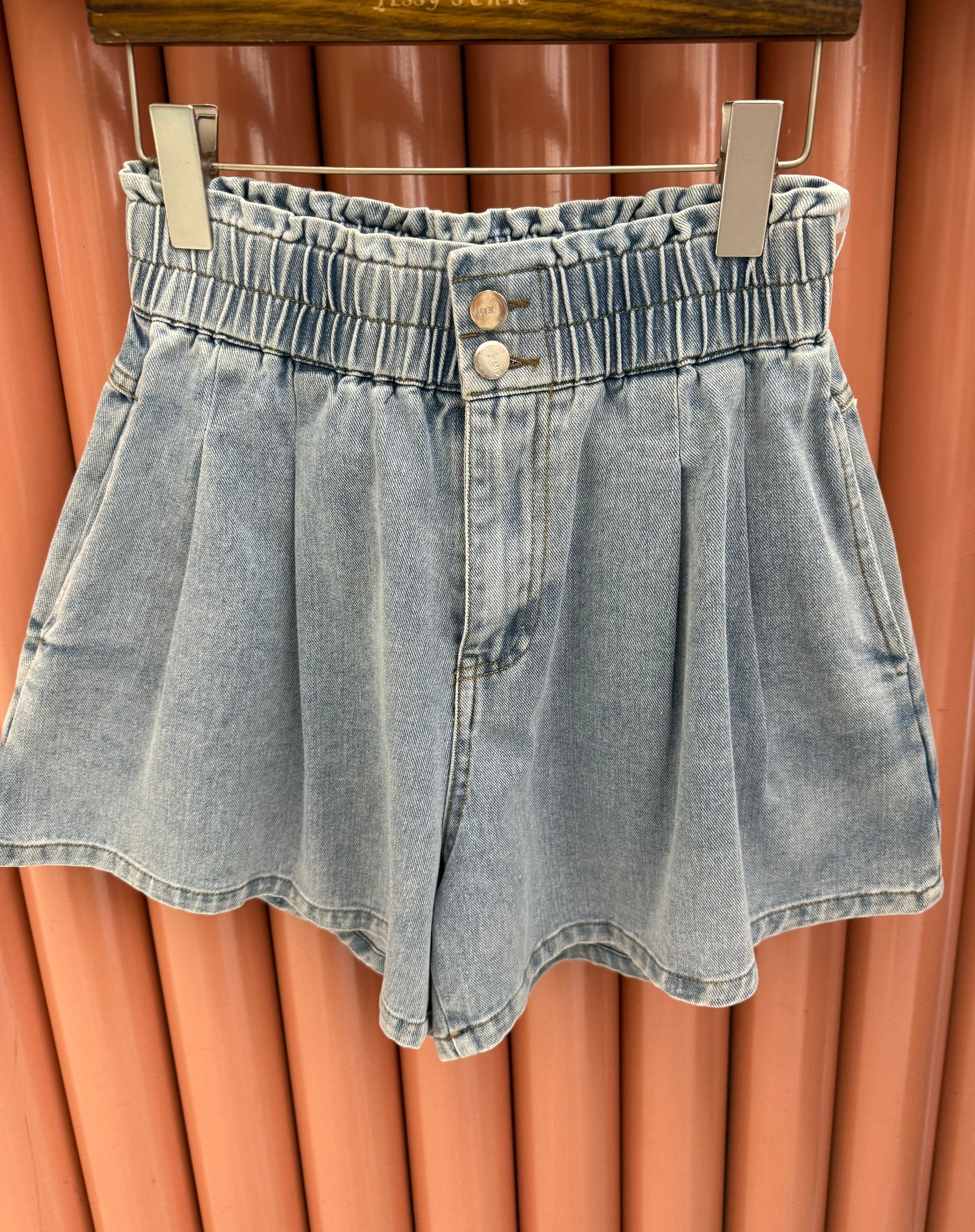 Short in jeans con elastico Light Blue - R.a. Boutique