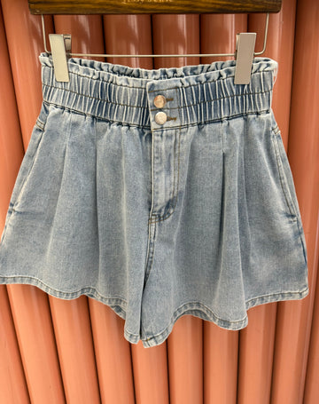 Short in jeans con elastico Light Blue - R.a. Boutique