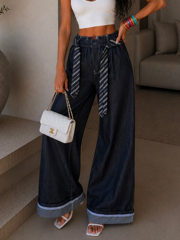 Pantalone con cravatta e risvolto - R.a. Boutique