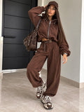Completo Urban Zip con Pantalone Balloon e Cintura Inclusa – Marrone - R.a. Boutique
