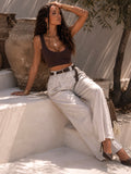 Pantalone stone con cintura - R.a. Boutique