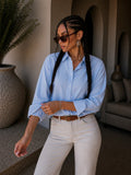 Camicia con collo e polsino a righe - R.a. Boutique