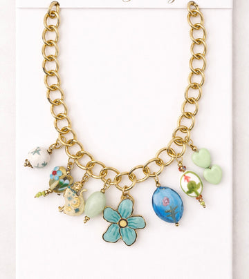 Collana Giardino Celeste con fiore e cuori - R.a. Boutique