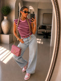Top a Righe con Spalline imbottite - R.a. Boutique