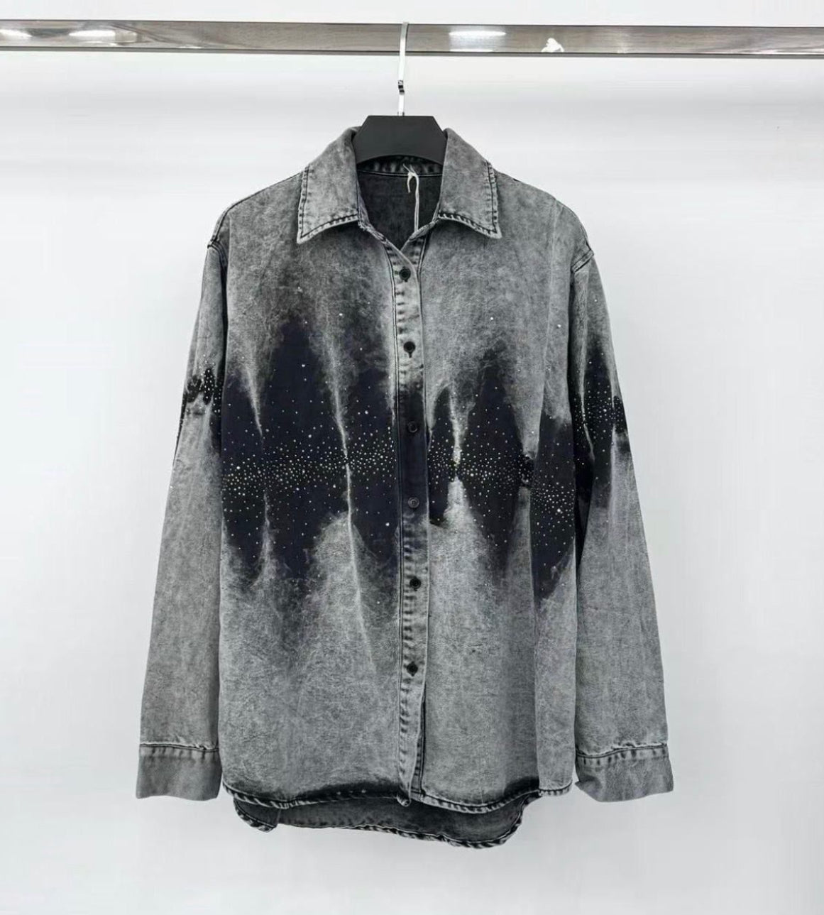 Maxi camicione in jeans e strass - R.a. Boutique