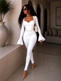 Tuta bianca con rouches - R.a. Boutique