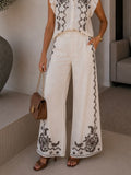 Completo Camicia pantaloni con ricami bianca - R.a. Boutique