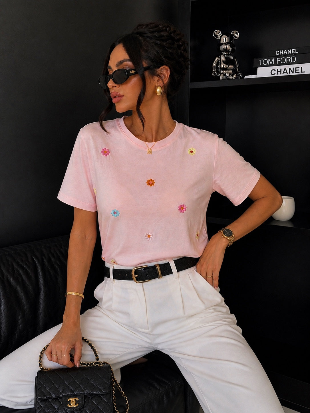 T-shirt con margherite - R.a. Boutique
