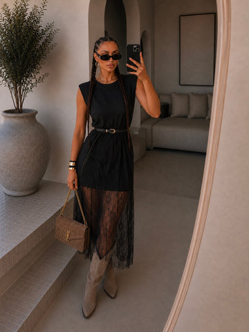 Abito lace elegance con cintura - R.a. Boutique