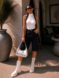 Bermuda Denim borchie Street - R.a. Boutique