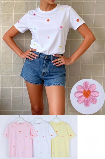 T-shirt con margherite