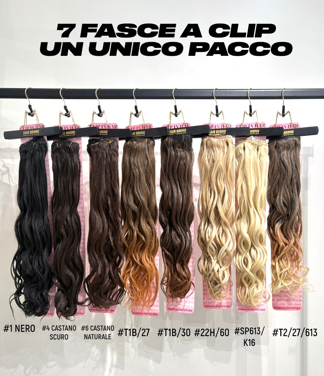 Extension 150GR 7 Clip Riccio Morbido vari colori - R.a. Boutique