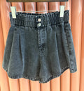 Short in jeans con elastico Black Ash - R.a. Boutique