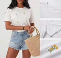 T-shirt con margherite ricamate - R.a. Boutique