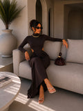 Abito lungo cut-out Caffè Elegance - R.a. Boutique