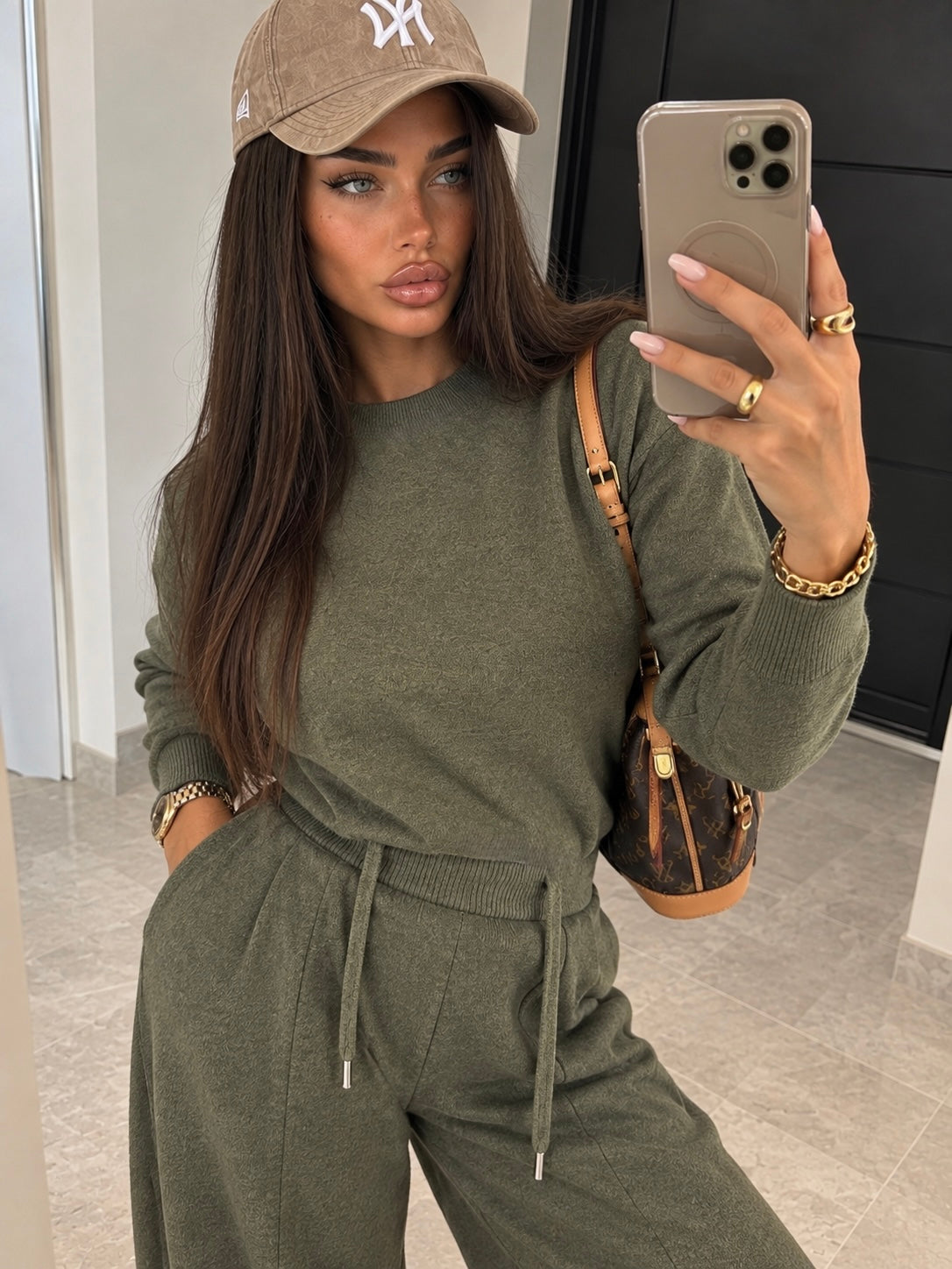 Completo Soft Winter in Maglia con Pantalone – Verde Oliva - R.a. Boutique