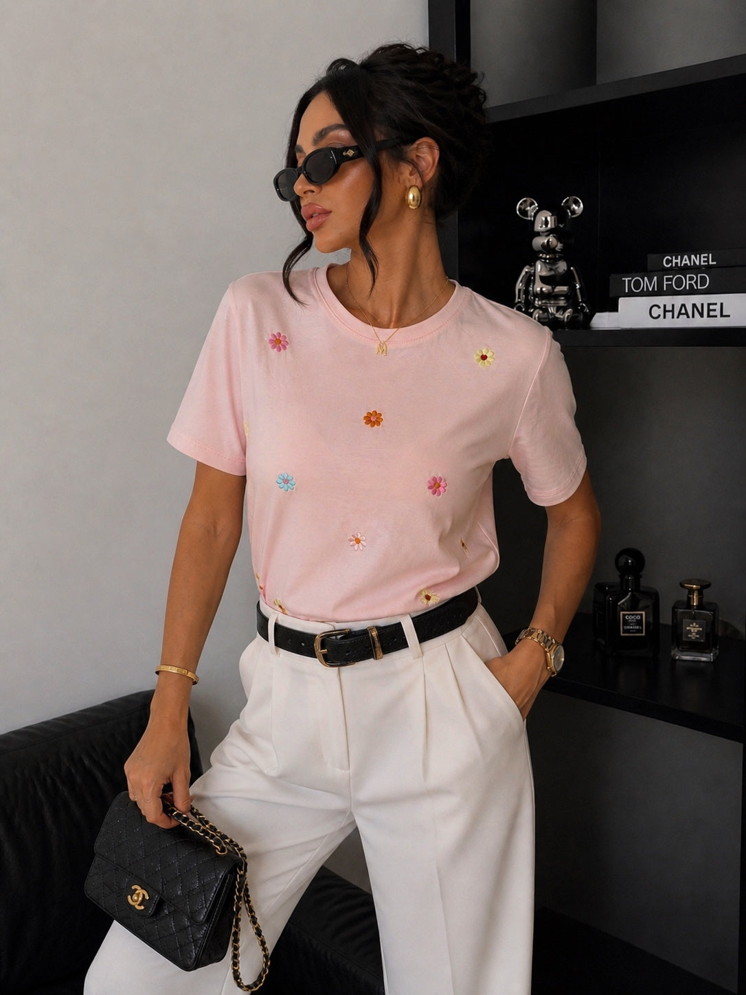 T-shirt con margherite - R.a. Boutique