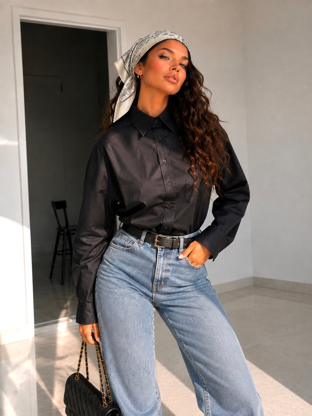 Camicia con foulard 100% cotone - R.a. Boutique