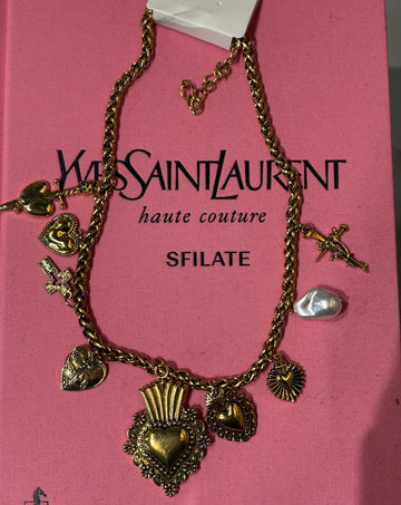 Collana cuore sacro e croci oro