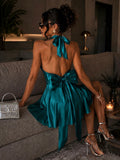 Abito satin con fiocco sul retro - R.a. Boutique