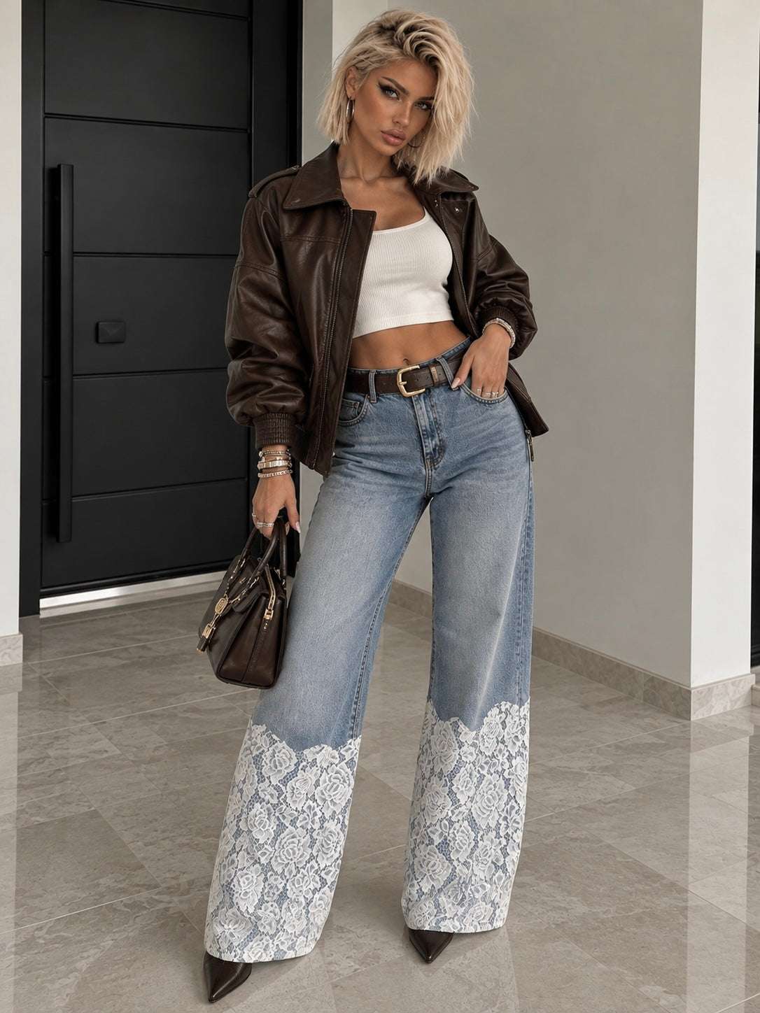 Jeans Bloom con pizzo - R.a. Boutique