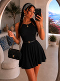 Abito a costine con gonna a ruota - R.a. Boutique