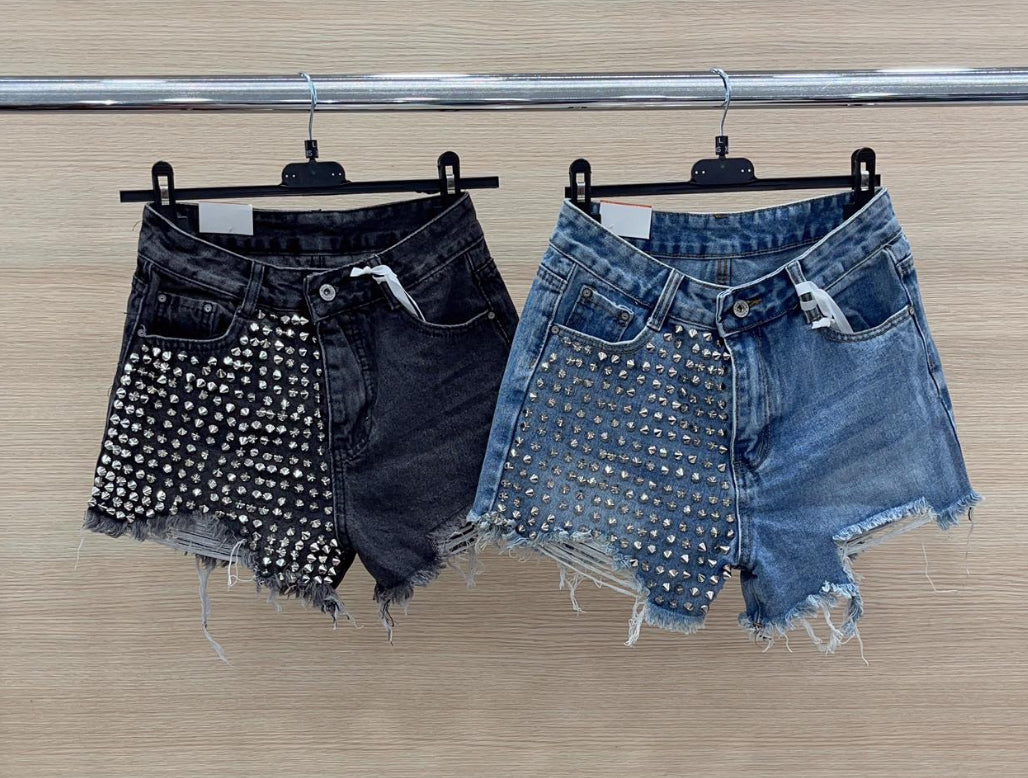 Jeans nero con borchie - R.a. Boutique