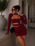Abito a fasce bordeaux schiena aperta - R.a. Boutique