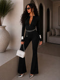 Tuta aderente con zip nero - R.a. Boutique