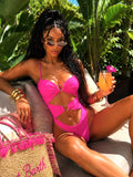 Costume intero con cuore fuxia - R.a. Boutique