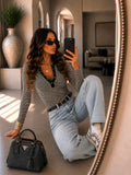 Maglia a Righe con Bottoncini - R.a. Boutique