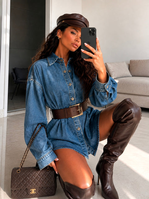 Camicia Denim Belt