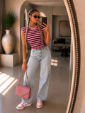 Top a Righe con Spalline imbottite - R.a. Boutique