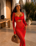 Bikini tre pezzi rosso in velo - R.a. Boutique