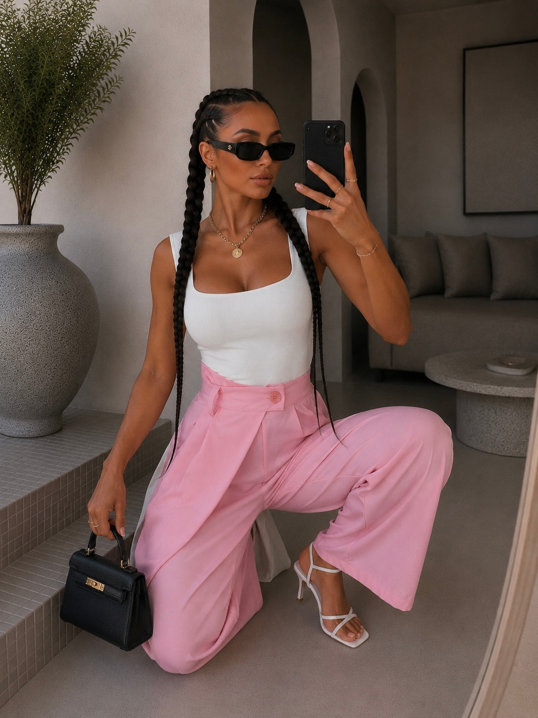 Pantalone con chiusura a portafoglio - R.a. Boutique