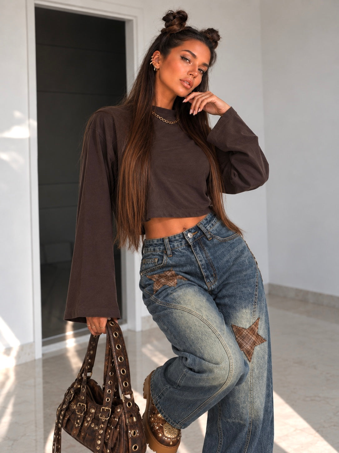 Maglia Crop Power Shoulder - R.a. Boutique