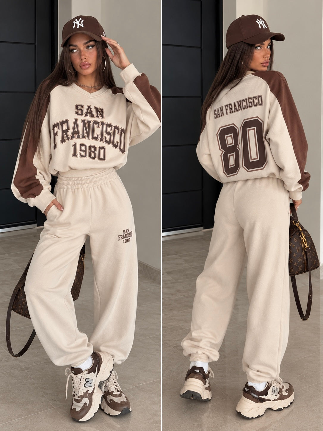 Completo Tuta San Francisco 1980 Bicolor – Panna e Marrone - R.a. Boutique