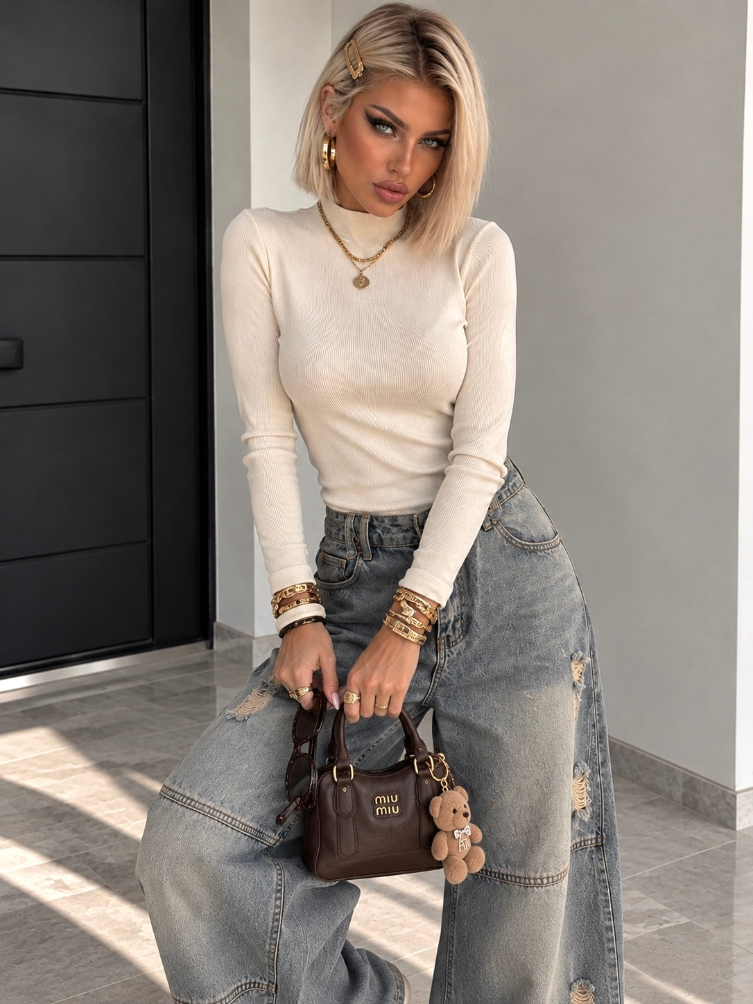 Maglia Collo Alto costina - R.a. Boutique