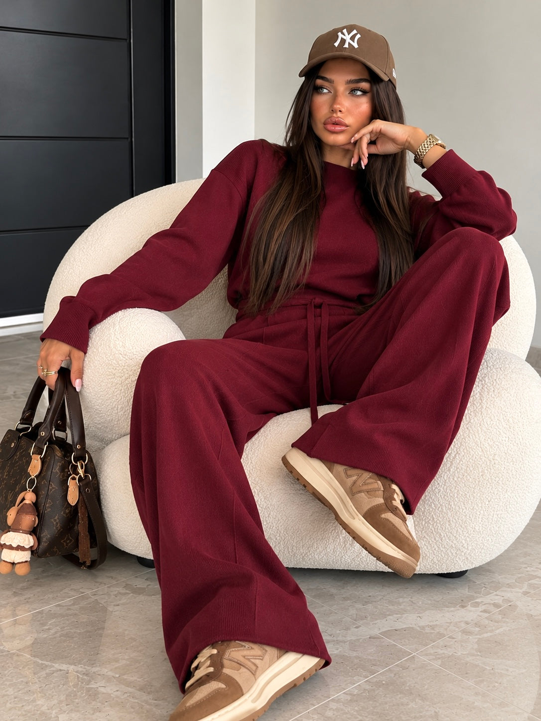 Completo Soft Winter in Maglia con Pantalone – Bordeaux - R.a. Boutique