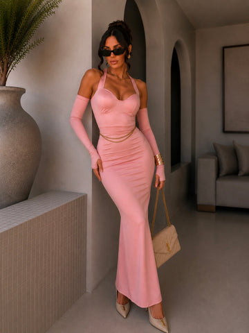 Completo body e gonna rosa - R.a. Boutique