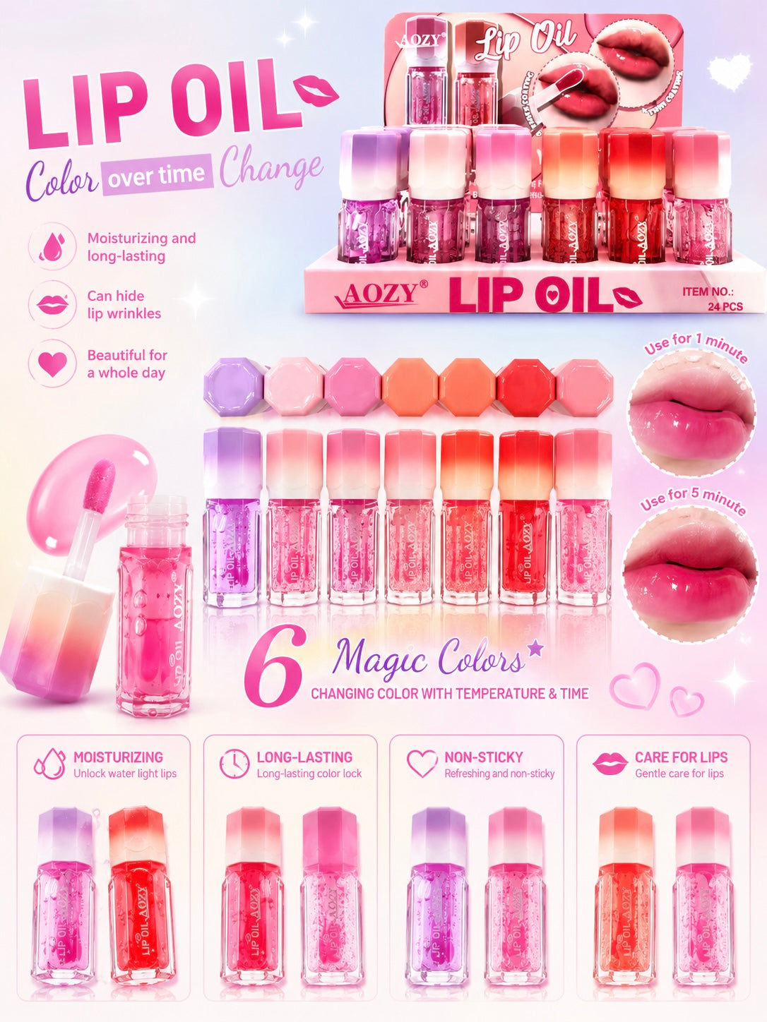 Magic Kiss Lip Oil – Color Change - R.a. Boutique