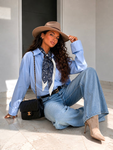 Camicia con foulard 100% cotone - R.a. Boutique